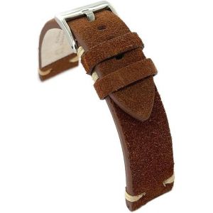 Eryi-Bracelet De Montre En Cuir Nubuck Artisanal Vintage U2013 Plat, Fait Main U2013 Disponible En 18mm 20mm 22mm 24mm 417 - Neuf