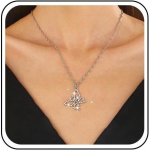 Kal-Collier Papillon Boho Zircone Cubique Collier Pendentif Papillon Strass Collier Papillon Diamant Cz Collier Papillon Or Collier Ras De Cou Papillon Creux Bijoux Pour Femmes Et Filles - Neuf