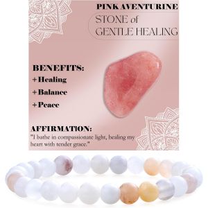 Bracelet De Perles Pour Femmes 6mm En Semi-Pr&eacute;cieux Naturel &Eacute;lastique &Eacute;lastique Cristal Bijoux Cadeaux De Yoga - Neuf
