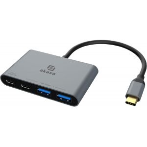 Usb C Hub Typ C, Aluminium 4 In 1 Usb C 100 W Pd Mit 10 Gbps High Speed Transfer, 2 X Usb-A Data Ports, 1 X Usb 3.0 Pd Und 1 X Usb Ports, Unterst&uuml;tzt Macbook, Ipad, Pc And More, Ak-Cbca31-18[Z1793] - Neuf