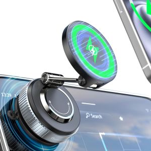 LORANKA-15W Support Telephone Voiture pour Magsafe,Chargeur Voiture pour MagSafe, Ventouse en Gel Am&eacute;lior&eacute;e &iquest; Adapt&eacute;e Aux Surfaces Rugueuses, Tableaux de Bord de Voitures, Pare-brises, pour iPhone - Neuf