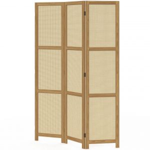 Paravent int&eacute;rieur HANAE effet naturel cannage - Neuf