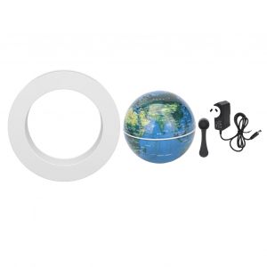 Globe magnetique a levitation blanc avec lumiere LED integree, texture givree, 8,4 cm, 12 V, 1 A, ornement pour jouet - Neuf