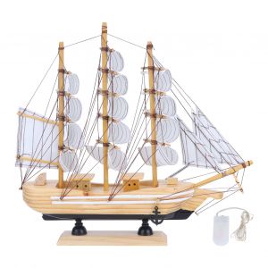 Modele de voilier en bois a grande echelle, decoration de bureau pour la maison - Neuf