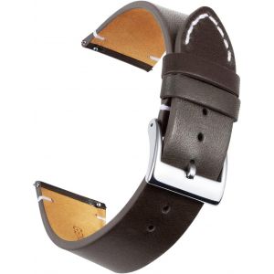Kal-Bracelets De Montres En Cuir Véritable Remplacement Bracelet Montre À Dégagement Rapide Pour Hommes Femmes 12mm 14mm 16mm 18mm 20mm 22mm 24mm Noir/Marron/Marron Clair/Orange - Neuf