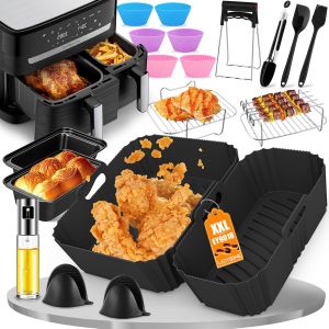 Aplu-Accessoires Airfryer Pour Tefal Ey9018-Air Fryer Accessories Comprend Un Moule En Silicone,Une Grille,Des Moules À Pain,Des Pinces De Cuisine,Un Spray D'huile,Etc - Neuf