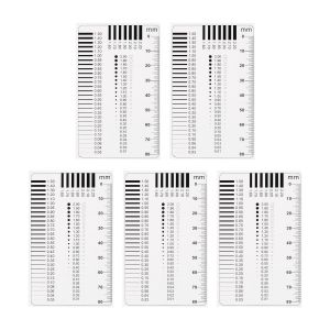 5Pcs Tableau D'Estimation De Taille SEC Haute Précision 80mm Film De Détection De Défauts De Transparence Règle Pour Mesurer Le Diamètre Et La Largeur Des Lignes Défectueuses - Neuf