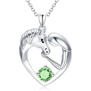Collier Cheval Argent Sterling 925 Pour Fille,Cadeau D'anniversaire Cheval Pour Fille Femmes - Neuf