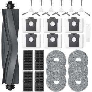 NouvelHorizonstore-Lot de 24 accessoires pour robot aspirateur Dreame L10s Ultra Gen 2 / L10s Pro Ultra Heat / L40 Ultra AE/ X30 Ultra/Mova E30 Ultra, 1 brosse principale, 6 sacs &agrave; poussi&egrave;re, 6 chiff - Neuf