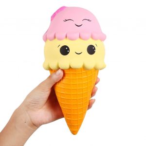 Squishies Cr&egrave;me Glac&eacute;e Jumbo Squishys Slow Rising Kawaii Smiley Squishies D&eacute;compression Jouets 12,5 X 10,5 X 21,5 Cm - Neuf