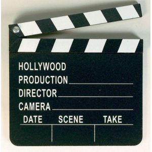 1 clap de cinéma hollywoodien en bois noir - Neuf