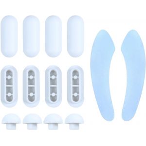 12 Morceaux De Supports De Pieds De Toilette Blancs,1 Paire D'oreillers Bleus,Des Tampons De Remplacement Créatifs,Des Accessoires De Remplacement De Siège De Toilette. - Neuf