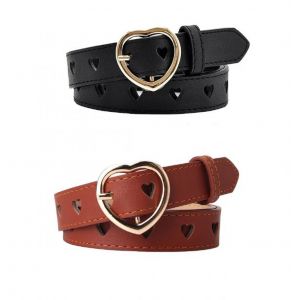 Ceinture Ajustable En Cuir Pour Femme Avec Boucle En Métal Pour Pantalon En Jean, Largeur : 105 Cm - Noir Et Marron - Neuf