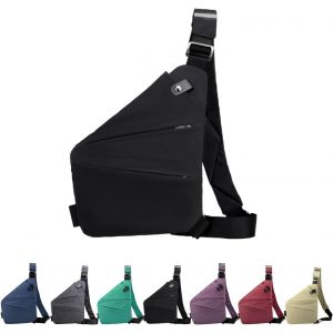 RFCBC-Sac à bandoulière antivol pour femme - Sac de voyage flexible - Sac de voyage antivol - Sac à bandoulière pour homme - Noir - Neuf