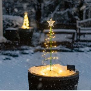 (Blanc Chaud)Solaire Arbre De No&euml;l Artificiel, Ext&eacute;rieure Solaire De D&eacute;coration D'arbre De No&euml;l, Lampes De Jardin Solaire En Plein Air, En Plein Air Solaire De Lumi&egrave;re De No&euml;l Guirlande De No&euml;l Lumi - Neuf