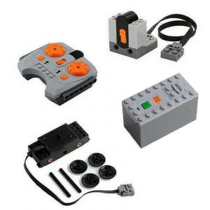 4pcs Technic Power Functions Batterie Box Train Motor Receiver Remote Bundle Lot Set - Neuf
