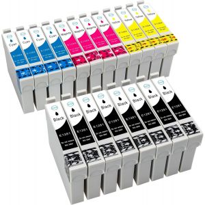 Lot de 20 cartouches d'encre compatibles Epson T1285 pour Epson Stylus Office BX-305 S-22 SX-125 SX-130 SX-230 SX-235 SX-420 SX-425 SX-430 SX-435 SX-438 SX-440 SX-440 X-445 - Neuf
