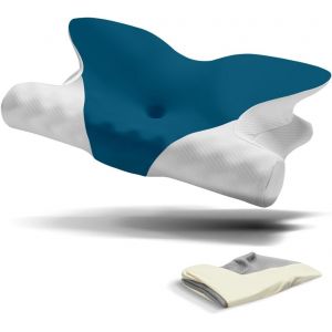 Kalanka-Oreiller Cervical Soutien De La Nuque, Cadeau Femme, Oreiller Ergonomique &Agrave; M&eacute;moire De Forme Pour Dormir Sur Le C&ocirc;t&eacute; Et Sur Le Dos Avec 2 Taies D'oreiller Rafra&icirc;chissantes - Neuf