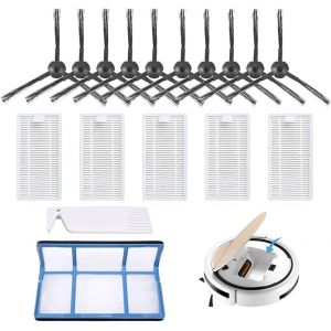 Accessoires Pour Aspirateurs, Filtre Brosse De Rechange Ensemble D'Accessoires Pour Ilife V3 V3S V5 V5S V5Pro(1 Filtre Primaire + 5 Filtre +10 Brosses Latérales +1 Brosse De Nettoy[SSE7110971] - Neuf