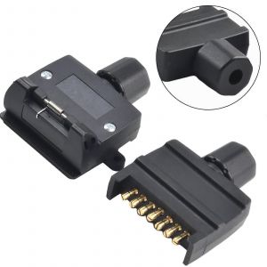 Prise de remorque plate à 7 broches mâle et femelle ensemble de prises de voiture de caravane Adaptateur de bateau Connecteur 12V DC pour remorque de bateau de camping-car de camion de caravane - Neuf
