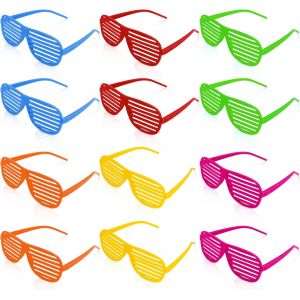 TEPPC-Lunettes Deguisement, Lot de 6/12 Lunettes Lumineuses/Non Lumineux, Neon Lumière Montures de Lunettes LED, Lunette Futuriste LED de Fête pour Fête, Anniversairet, Noël, Rave, EDM, Cosplay - Neuf