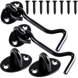 Loquet &agrave; crochet et ?illet en acier inoxydable pour portes et fen&ecirc;tres de cabine - Neuf