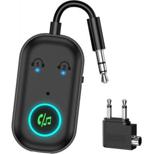 MEVRONISSHOP-Adaptateur Bluetooth 5.3 pour Avion - Adaptateur Bluetooth 2 en 1 avec Avion, TV, r&eacute;partiteur st&eacute;r&eacute;o - pour Casque MP3/MP4, Haut-Parleur HiFi, Ordinateur Portable, TV - Neuf