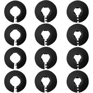 Cache-Tuyau De Plomberie, 12 Colliers De Serrage Pour Cache-Tuyau De Radiateur, Rosaces Pour Tuyaux De Chauffage, Rosace De Radiateur, Pour Tuyau De Type 12, Noir - Neuf
