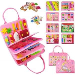 ERYI-Busy Board Montessori - Jouet Enfant 2 Ans - Cadeau Fille 1 An - Planche Sensorielle Motricité - Voyage Voiture Avion - Enfants 1 2 3 4 AnsU200BU200B - Neuf