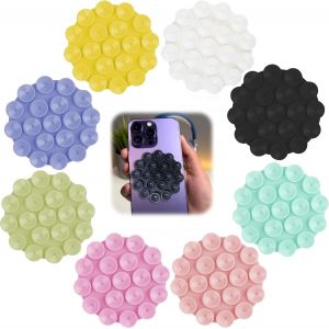Eryi-8 Pi&egrave;ces Silicone Ventouse T&eacute;l&eacute;phone Supports Polyvalent Porte T&eacute;l&eacute;phone Mini Ventouse Pour Voiture Tapis Adh&eacute;sif Antid&eacute;rapant Et Universel Pour Selfies Et Vid&eacute;os Pour Appareils Mobiles &Agrave; Main - Neuf