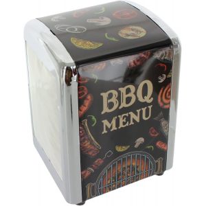 Eryi-Bbq Menu Distributeur De Serviettes Rétro 14 X 10 Cm + 60 Serviettes - Neuf