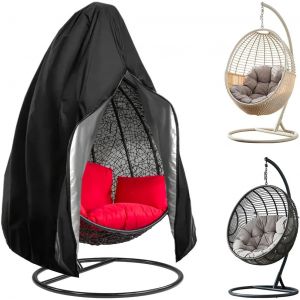 Housse De Protection Pour Fauteuil Suspendu, Tissu Oxford 210d, Avec Cordon De Serrage, Imperm&eacute;able Et Coupe-Vent, Noir, 190 X 115 Cm - Neuf