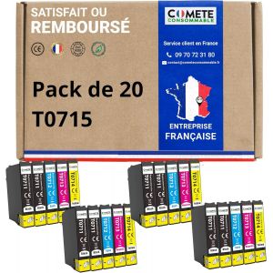 Marque Fran&ccedil;aise - T0715-5 Cartouches d'encre Compatibles avec Epson T0715 Gu&eacute;pard - pour Epson Stylus SX205 SX218 SX400 SX510W SX515W DX7450 DX8450 (2 Noir et 3 Couleur) - Neuf