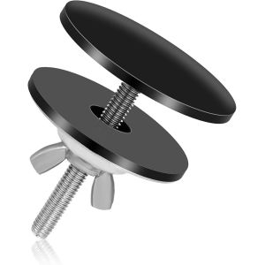 JGD-1 Pcs Cache Trou Evier, Couvercle De Trou D'&Eacute;vier Noir, Couvercle Trou Robinet en Acier Inoxydable, Caoutchouc, Alliage De Zinc, Bouchon pour Trou De Robinet - Neuf