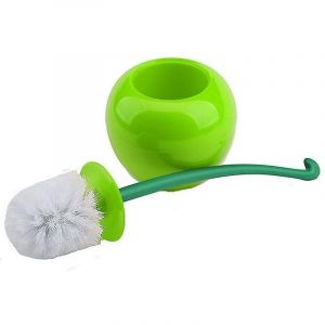 Brosse de nettoyage pour toilettes, porte-brosse de toilette en forme de cerise, ensemble de nettoyage de pièce, nettoyant créatif, belle brosse de toilette, brosse de nettoyage pour toilettes en T - Neuf