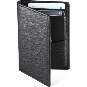 Credit Card Holder, RFID Blocking Bifold Wallet Men's Genuine Leather, Credit Card and Banknote Storage, black 2, M, Stylish - Neuf