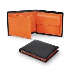 Yatbest Portefeuille Pour Hommes Trois Fois Grande Capacité 100% Cuir Véritable Rfid Brosse Antivol Avec Poche Pour Pièces De Monnaie Sac D'Argent Minimaliste.Black Orange. - Neuf