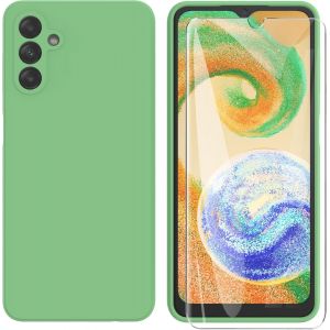 JGD-Coque pour Samsung Galaxy A04s / A13 5G + Film Protection &eacute;cran en Verre tremp&eacute;,Housse Ultra Premium TPU Silicone Liquide Flexible pour Samsung Galaxy A04s / A13 5G - Vert - Neuf