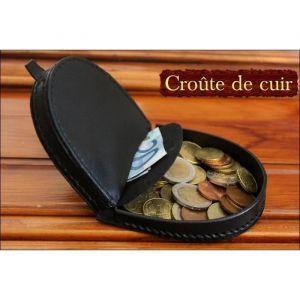 Porte Monnaie Cuvette Homme Femme en Cuir - Neuf