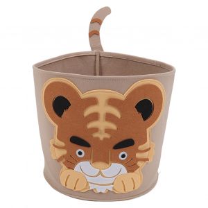 HJLIAN Panier a linge en coton epais, motif animal de dessin anime, jouets pour enfants, debris menagers, seau de rangement pour vetements sales, 30 x 27 cm, tigre - Neuf