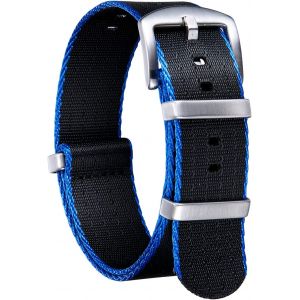 Bracelet De Montre En Nylon Balistique Militaire Remplacement Bracelet Montre Tressé Avec Noir/Argent Boucle En Acier Hommes Femmes 20 Couleurs 18mm 20mm 22mm 24mm (Version De Mise À Niveau).[U2366] - Neuf