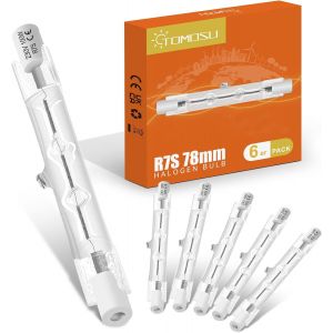 Kalanka-R7s Ampoule Halogène 78mm 100w, 1800lm 230v Dimmable Halogène R7s Blanc Chaud 2800k, J78 Ampoule Halogene Crayon Pour L'éclairage De Paysage, Sécurité, Lampadaire, Lot De 6 - Neuf