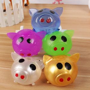 Idiot Squeeze Jouets (Couleur Aléatoire) Kawaii de la Gelée de Porc pour le Soulagement du Stress Smash-Elle Souple en Caoutchouc de l'Eau de Boule de Splat et Collante Balles Jouets - Neuf