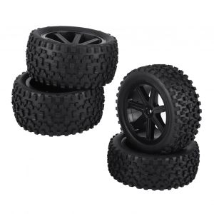 Pneu de roue en caoutchouc pour camion RC 1/10, 4 pièces, pour Buggy de course ZD, voiture sur chenilles, noir - Neuf