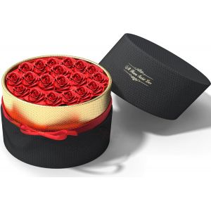 19 Pi&egrave;ces Rose Eternelle Fait &agrave; la Main Rose Conserv&eacute;e Bo&icirc;te-Cadeau Roses Jamais Fan&eacute;es Fleur &eacute;ternelle pour Amoureux Cadeau pour Elle Saint-Valentin F&ecirc;te des M&egrave;res l'anniversaire ou No&euml;l - Neuf