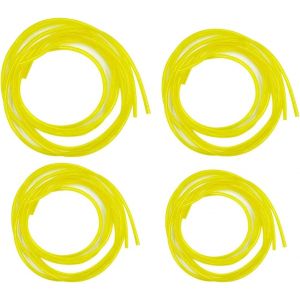 MEVRONISSHOP-4 Pi&egrave;ces Tuyaux d'Essence Longueur 1 m Universel Tuyau de Conduite de Carburant Outils de Jardin Jaune Transparent pour Souffleur Coupe-bordure Tron&ccedil;onneuse Tondeuse &agrave; Gazon - Neuf