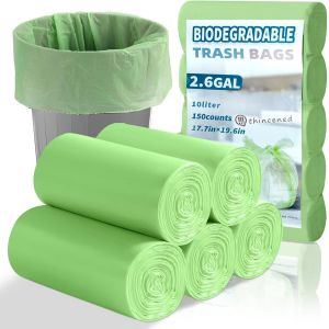 Lot De 150 Sacs Poubelle 10L Compostables Et Biodégradables - 10 Litres Sacs Poubelle De Cuisine Et Bureau - Vert 45X50 Cm - Neuf