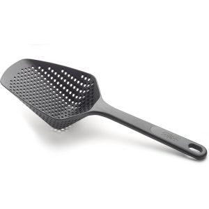 Eryi-Scoop Plus - Passoire, Égouttoir/Collecteur, Égoutter Et Servir, Résistant À La Chaleur Jusqu'à 200°C (392°F), Va Au Lave-Vaisselle, Noir, Large - Neuf