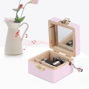 Hjlian Boite A Musique A Manivelle En Papier, Motif Patte De Chat, Jouet Mignon Pour Decoration De Maison (Rose) - Neuf