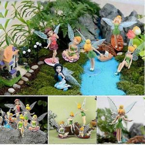 Ventes promotionnelles Lot de 6 Enfants Disney Poupée Fée Fée Clochette Poupée Gâteau Décoration Figurine Jardin - Neuf